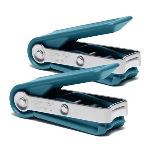 Image of EDJY Fingernail Cutter - Precision Stainless Steel Nail Cutter for Fingernails | Sharp Blade, Ergonomic Design, Durable & Rust-Resistant | Ideal for Men and Women EDJY Blue | 2-Pack