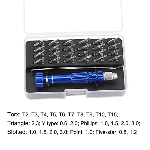 Uxcell 26-In-1 Multifunctional Precision Screwdriver Set For Glasses Watch Electronics Repair (24 Bits, 1 Tweezer, 1 Handle) #TOP2