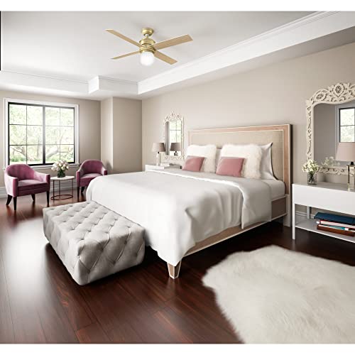 Image of Hunter Hepburn, Indoor, Ceiling Fan, with LED Light, 52 inch, Modern Brass