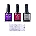 Produktbild UV Nagellack Gel Nagellack Base Coat Top Coat Matte Top Coat Set für Nageldesign Soak Off UV LED Nail Polish Gel Unterlack & Überlack mit 10Stück Remover Wraps von Fairyglo 3x10ml