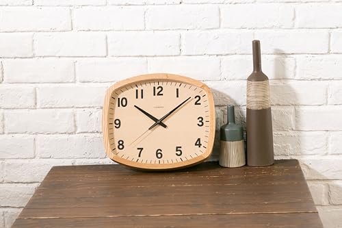 Interzero R-Square Wall Clock Japanese Handcrafted Design Solid Beech Wood Clock Silent Non-Ticking Battery Operated Modern Decorative For Living Room Bedroom Office R-Square Ch-028  thumb #5