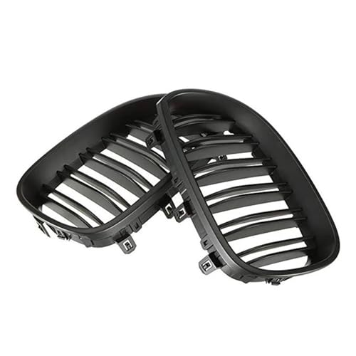 Rejilla de parachoques delantero negro brillante doble listón para E60 E61 03-09 3