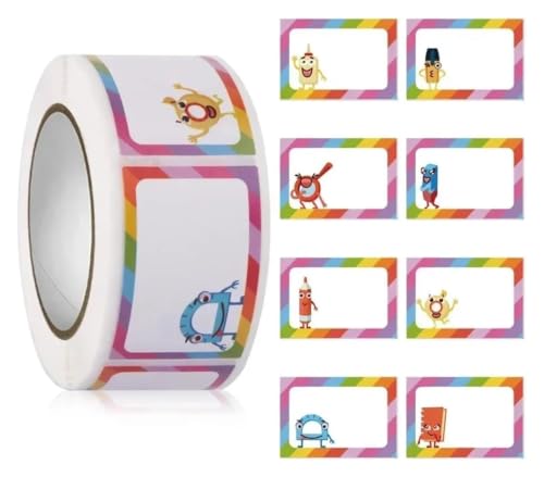 Etiquetas adhesivas con nombre en rollo de 350 pegatinas blancas para escribir a mano DIY