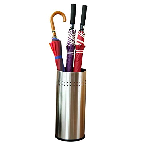 Porte-parapluie rond acier inoxydable, support de rangement