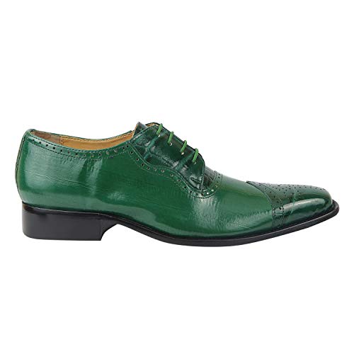 Image of LIBERTYZENO Mens Brogue & Plain Genuine Leather Animal Print Lace Up Oxford Dress Shoes for Easter Gift