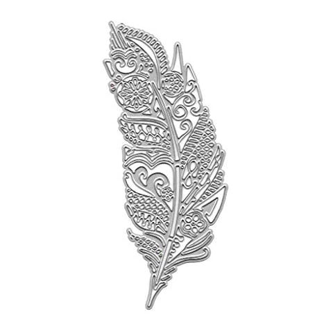 Vxhohdoxs Feather Leaf Metal Cutting Dies Stencil DIY Scrapbooking Album Stamp Paper Card Embossing Decor Craft Cover