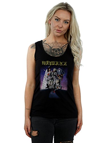 BEETLEJUICE Women's Distressed Poster Vest XX-Large Black