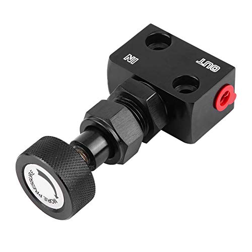 Car Brake Proportioning Valve, Universal Aluminum Motorsport Brake Shut Off Valve Pressure Regulator (Black) #TOP5