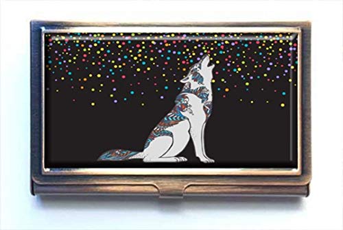 jkfgweeryhrt Wolf Custom Tragbare Business Bank Name Card Case Halter Box Tasche Kreditkarte ID Geldbörse Cover