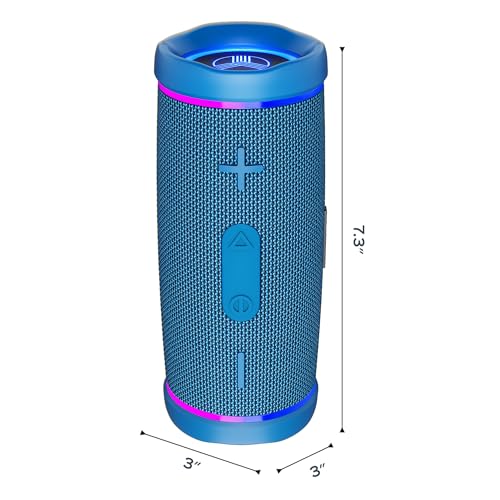 Image of TREBLAB HD77 Waterproof Bluetooth Speaker, 30W Deep Bass, RGB Light, 20H | TWS Pairing for True Stereo, USB-C Fast Charge, AUX Input - Portable Wireless Speaker for Outdoor & Backyard Use