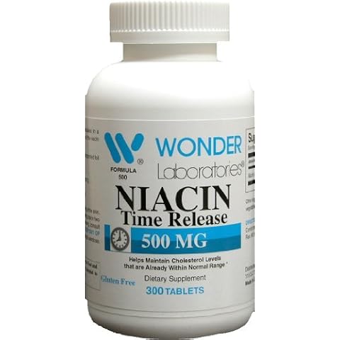 Wonder Laboratories High Potancy Time Release Niacin (Vitamin B3) 500 Mg 300 Tablets Non-GMO, Gluten Free Supplement Cover
