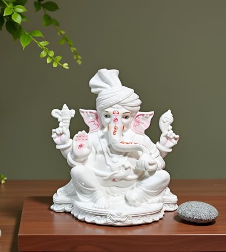Figurine Murti statue marbre blanc 28 cm objet déco K4774 - 8