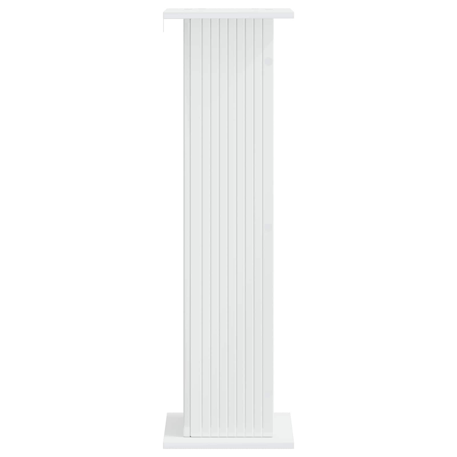 Support de Plante 2 pc Blanc Brillant 30,5 x 30 x 100,5 cm,Supports pour Plantes,899753