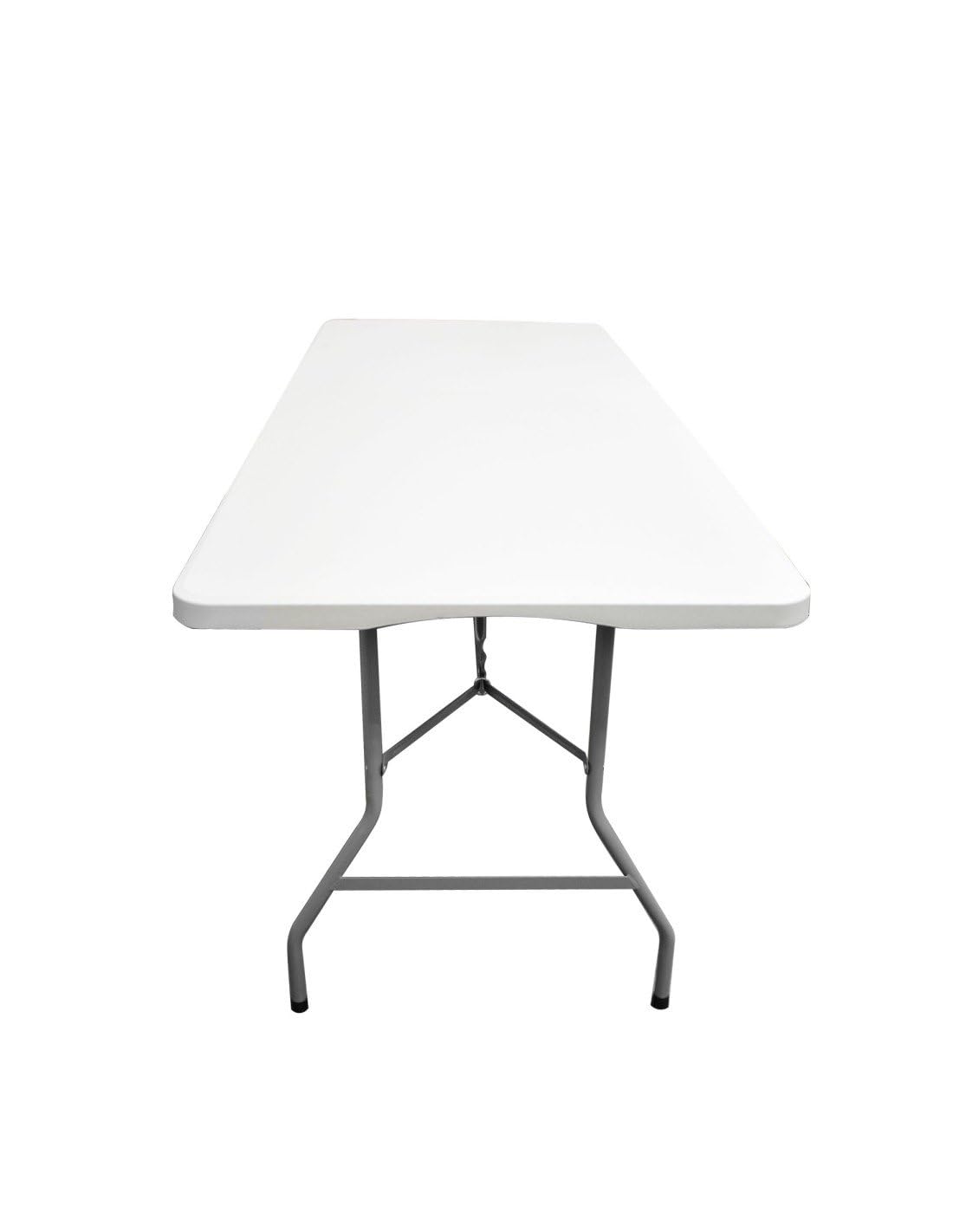 Jardin202 - Mesa Plegable Rectangular 180x70x74cm Catering | Mesa Resina con Patas de Acero Plegable para Eventos y terrazas | Unidad (Blanca)
