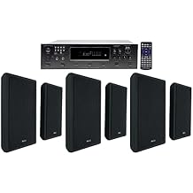 Technical Pro 6000w 6-Zone Home Theater Bluetooth Receiver+6 Slim Wall Speakers