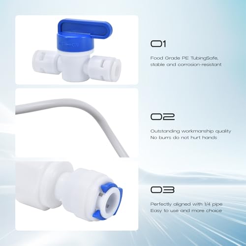 CNAODUN Refrigerator Water Line Kit - 1/4" OD 39.4ft Tubing, Ice Maker Kit With Quick Connect Fittings for Reverse Osmosis and Push To Connect Tube Fittings by cnaodun - Used condition - Image 4