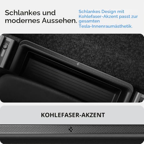 Spigen Tesla Model Y 2022-2021 Unter Sitz Aufbewahrungsbox Organizer, Verstecktes Fach für Model Y Zubehör - Carbon Edition