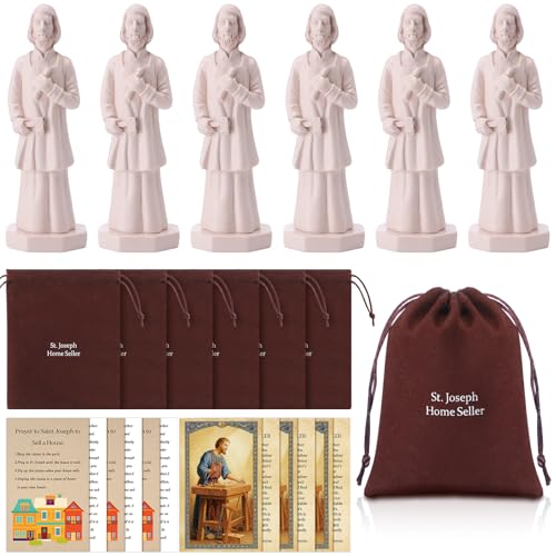 6 Figuras de San José de Resina 4.7 pulg con Tarjeta y Bolsa de Terciopelo miniatura 1