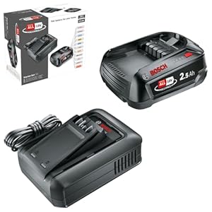 Bosch Kit bÃ¡sico de baterÃ­a y cargador rÃ¡pido Starter Set 18V (1 baterÃ­a de litio de 2,5Ah; 1 cargador rÃ¡pido; 18V POWER FOR ALL ALLIANCE)