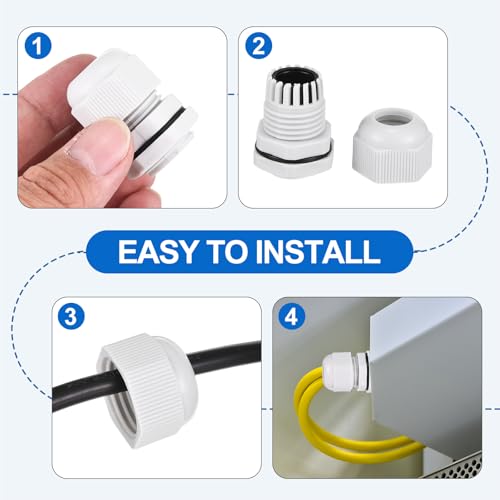 Prensaestopas NPT3/8 PA de plástico MECCANIXITY impermeables para cable de 4 a 8 mm 5