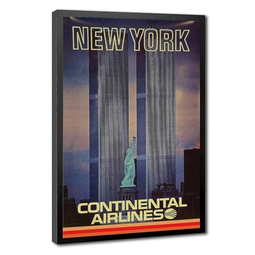 Affiche vintage Continental Airlines New York pour bureau