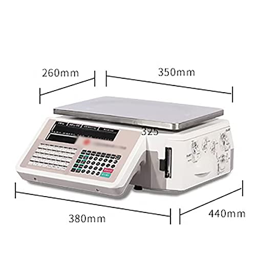 Báscula digital para supermercado, 30 KG, impresora miniatura 5