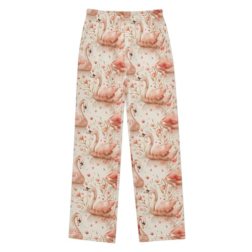 senya Graceful Swans Dancing Long Pajama Pants Bottoms Soft Sleepwear with Pockets