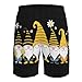 Men & Boys Fit Swim Trunks for Beach Athletic Hiking Quick Dry Drawstring Essentials Half Pants with Pockets Lining, Beachwear Sunflower Bee Cute Cartoon Gnome Black Fashion Swim Trunks
