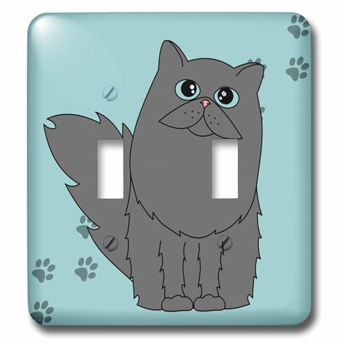 Interruptor de doble pulsador de gato persa azul para dar vida y calidez a sus paredes 2