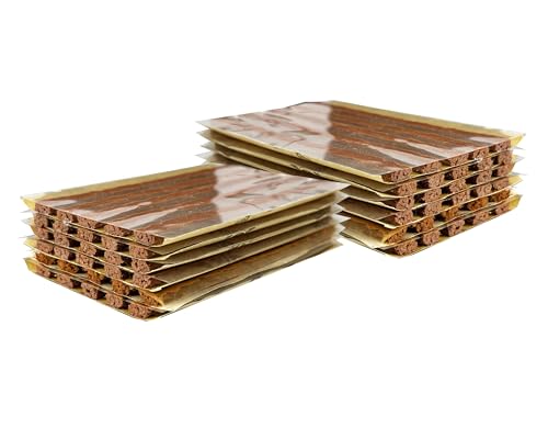 Image of TS-160C60 Tire Rubber Plug Strings (1 /4 inch x 4 inch Brown 60 Strips), 6 x 100 mm Emergency Tubeless Tyre Repair Plugs for Flat Tire Repair Puncture