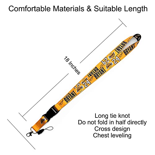 2-Pack Kobe Lakers Lanyards For Id Badges, La Bryant Phone Lanyard For Keys For Men And Boys, Basketball Team Coach Lanyard, Cool Lanyards For Guys Great Gift For Kobe Fans #TOP4