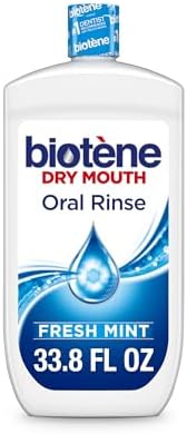 Biotene Oral Rinse Mouthwash for Dry Mouth, Breath Freshener and Dry Mouth Treatment, Fresh Mint - 33.8 fl oz