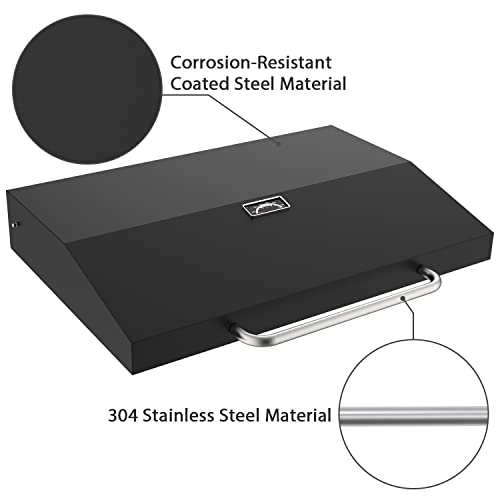 Upgrade Cover Hinged Lid w/Thermometer for Blackstone 36 Inch Griddle 1836 1554 1565 1825 1866 2149 1984 2151 1863 2122 1841 and More, Griddle Grill Hard Cover Flat Top Lid for Blackstone 36\" Lid - Thumbnail 3