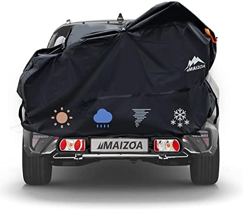 MAIZOA Bicycle cover for transportation, outdoor storage of 2 bicycles, 600D Oxford tear-resistant high-pressure waterproof and sun-proof material, suitable for car and truck transportation of bicycle cover, when traveling