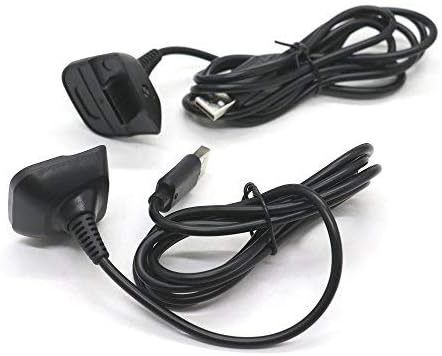Gonioa 2 Pcs USB Charging Cable for Xbox 360 Controllers, Black