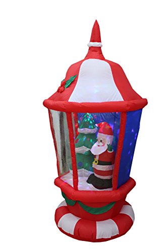 Lanterne gonflable de Noël lumineuse 1,8m grand Père Noël déco cour extérieure - 5