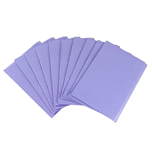 Disposable Dental Bibs,125Pcs 13 X 18 Inches Table Covers Clean Pad,Underpad Hygiene Personal Bib Waterproof Table Loth Supply Sheet（Purple） #TOP4