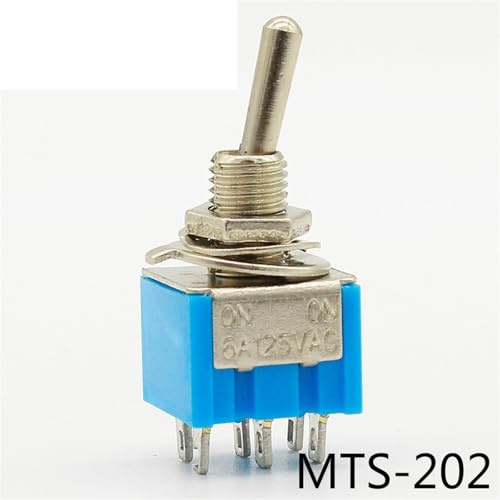 Interrupteur à bascule miniature bleu ON-ON DPDT 6 broches 125VAC - 2