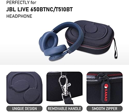 XANAD Hard Case for JBL Tune 510BT / 520BT / 720BT / 710BT / 500BT / 770NC / 760NC or JBL LIVE 650BTNC / 660NC / 460NC Wireless on-ear headphones (Grey)