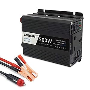 LVYUAN 500W Power Inverter DC 12V to 230V 240V AC Transformer Car Converter 12V with dual USB ports & UK Sockets Car Charger Lighter Adapter