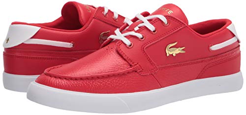 Lacoste Men's Men's T-Clip Sneakers Boat Shoe, Red/Wht,12 Us #TOP6