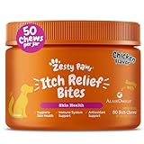 Zesty Paws Itch Relief for Dogs - for Itching Skin & Coat Health - Omega-3 Fish Oil with EPA & DHA - Dog Bites Supplement with Vitamin C & E for Antioxidant Support - Chicken Flavor - 50 Count