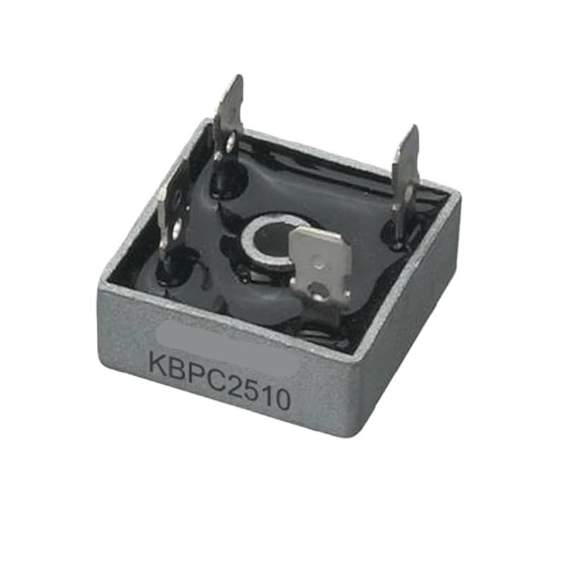 Diodo rectificador monofásico de Puente KBPC2510/2512, Terminal de Cobre de 28 x 28 mm, 10 Unidades