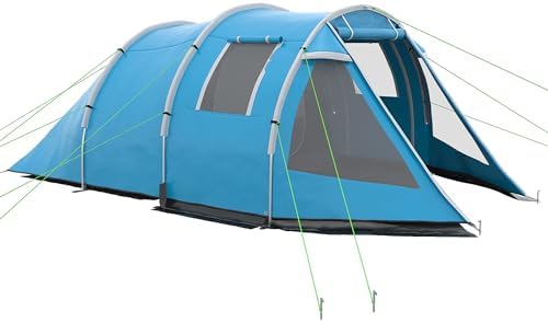 Outsunny Campingzelt für 4 Personen leicht, stabil Familienzelt m...