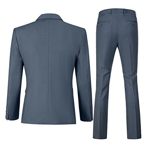 Men's 2 Piece Suit Slim Fit Men's Party Suit Formal Wedding Suit Modern Fit Suit Prom Tuxedo Suits Blazer Pants For Homecoming Dark Grey L #TOP1