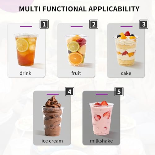 Astomi 16 oz Disposable Plastic Cups, Clear Iced Coffee Cups with Lids and Straws, Sturdy and Food-Safe Plastic Cups with Lids, Portable Clear Drink Cups for Parties, Events, and Offices (500-Pack) — view 4