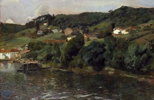 Tableaux peinture sur toile paysage asturien de Joaquín Sorolla décoration chambre 60x90cm
