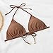 2023 Brown Color Belt Chest Pad No Steel Support Fashion Sexy Tie Split Backless Swimsuit (Khaki, XL)