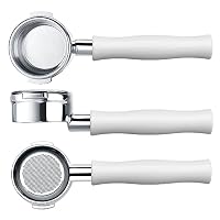 Normcore 58 mm Siebträger kompatibel mit Breville BES900, BES920, BES980, BES985, BES990, bodenloser Siebträger mit 18 g Korb, weiß eloxierter Aluminiumgriff – Ansicht 1