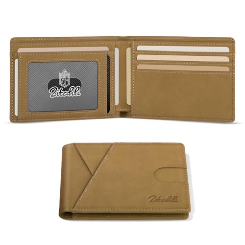 Image of Zitahli Bifold Wallets for Men, Slim RFID Leather Card Holder Cash Pocket